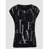 T-shirt - Regular Fit - Zwart - Glinsterende Folieprint