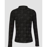 T-shirt - Slim-fit - Houndstooth-patroon - Lange Mouwen