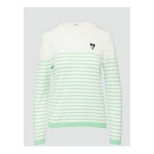 s.Oliver Gebreide trui met hartborduurwerk, munt, 34