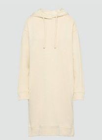 Jurk - Effen - Sweatstof - Kort - Capuchon - Losse Pasvorm - Lange Mouw