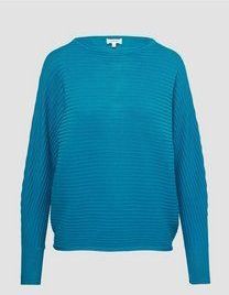 s.Oliver - Gebreide Trui - Relaxte Pasvorm - Vleermuismouwen - Ronde Halslijn