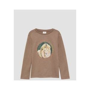 T-shirt - Lange Mouwen - Zacht Katoenen Jersey - Leeuwenprint