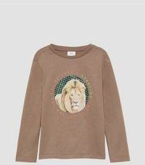 T-shirt - Lange Mouwen - Zacht Katoenen Jersey - Leeuwenprint