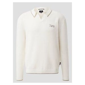 Gebreide Trui - Katoenmix - Relaxte Pasvorm - Polokraag met V-hals