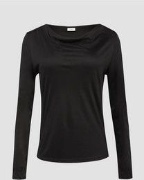 Longsleeve - Effen - Jersey - Watervalhals - Lange Mouwen - Normale Pasvorm