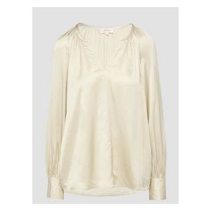 Blouse - Vloeiende Satijnen Blouse - Ontspannen Pasvorm