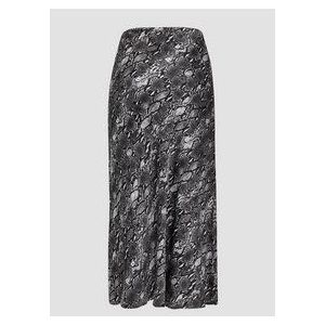 s.Oliver - A-lijn Rok - Basaltgrijs - Satijn - 3/4 Lengte