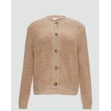 s.Oliver - Gebreid Vest - Effen - Knitwear - Knoopsluiting, Ronde Hals, Lange Mouw