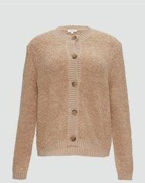 s.Oliver - Gebreid Vest - Effen - Knitwear - Knoopsluiting, Ronde Hals, Lange Mouw