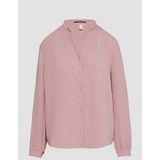 Blouse - Effen - Crêpe - Lange Mouw - Opstaande Kraag