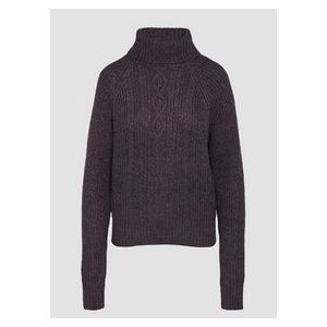 Gebreide Trui - Kabeltrui - Wol - Opstaande Kraag - Middellange Lengte