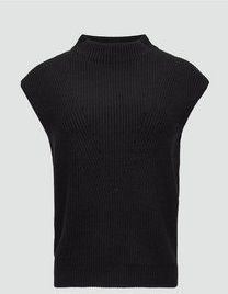 Trui - Effen - Katoen - Opstaande Kraag - Mouwloos