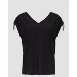 s.Oliver - Shirt - Zwart - T-shirt - V-hals - Kwartmouw