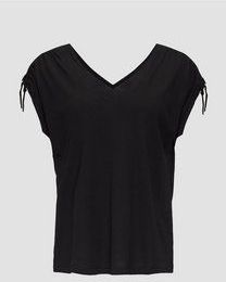 s.Oliver - Shirt - Zwart - T-shirt - V-hals - Kwartmouw