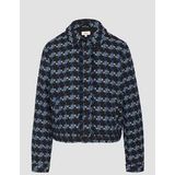 s.Oliver Bouclé-jas met patroon, vrouwelijk en modern, Donkerblauw, 34