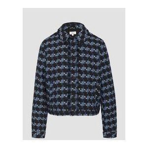 s.Oliver Bouclé-jas met patroon, vrouwelijk en modern, Donkerblauw, 34