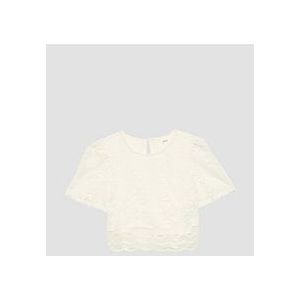 Blouse - Effen - Gevoerd - Halve Mouw - Losse Pasvorm