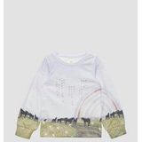 s.Oliver - Sweatshirt - Groen Zwart Zilver Wit - Lange Mouw