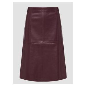 Rok - A-lijn Rok - Imitatieleder - Effen - Knielengte - Normale Pasvorm