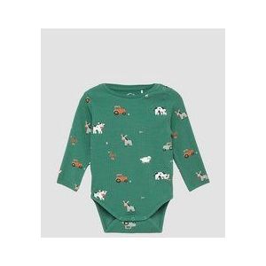 Rompertje - Zacht - Geribd - Met All-over Dierenprint - Lange Mouwen