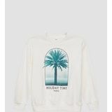 s.Oliver - Oversized Sweatshirt - Crème - Katoenmix - Met Print