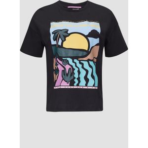 Katoenen T-shirt in een loose fit met artwork-print