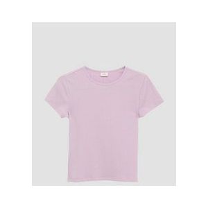 s.Oliver - T-Shirt - Cropped - Geribde Stof