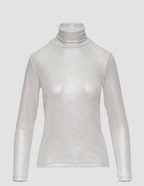 s.Oliver - T-Shirt - Zilverkleurig - Slim Fit - Lange Mouwen