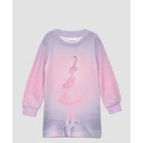 s.Oliver - Jurk - Pink - Sweatstof - Geribbelde Kraag, Ronde Hals, Lange Mouw