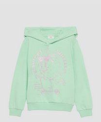 s.Oliver - Junior - Sweatshirt - Zwart - Met Capuchon en Print op de Voorkant
