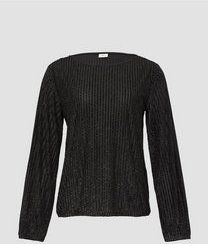 T-shirt - Lange Mouwen - Fluweel - Glitterstrepen