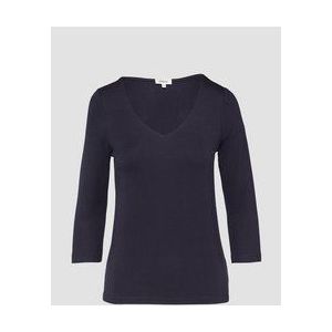 s.Oliver Dames T-shirt van lyocell – zacht en nauwsluitend met 3/4 mouwen, Donkerblauw, 34