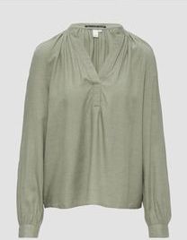 Blouse - Gevlekte Viscose - Regular Fit - Opstaande Kraag