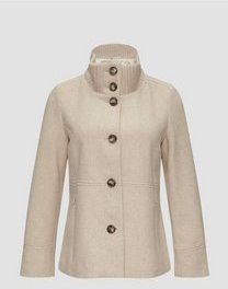 s.Oliver - Outdoor-Jack - Slim-Fit - Met Knoopsluiting - Gebreide Opstaande Kraag