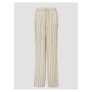 Broek - Linnenmix - Relaxte Pasvorm - Hoge Elastische Tailleband - Wijde Pijp