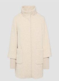 s.Oliver - BLACK LABEL - Tussenmantel - Crème - Licht Gevoerd, Knoopsluiting, Effen