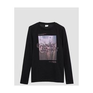 s Oliver - T-shirt4 140 - Jongens - 9999 GREY BLACK