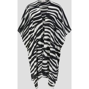 Viscose poncho met print all-over