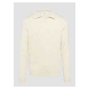 s.Oliver - BLACK LABEL - Tricot - Zwart - Col Polo, Soepele Mix van Soie en Katoen