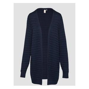 Vest - Katoenmix - Open Lange Vest - Structuurpatroon