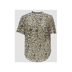 QS - Blouse - Mintgroen/Zwart - Wijde Blouse - Bloemenprint