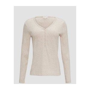 Shirt - Mélange - Jersey - Lange Mouw - Slanke Pasvorm