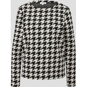 Sweatshirt met pied de poule motief