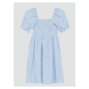 s.Oliver - Korte Jurk - Katoen - Met Gesmokte Details - Voor Tieners