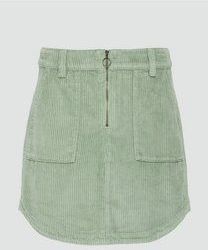 Rok - Corduroy - Korte Rok - Met Rits en Opgestikte Zakken