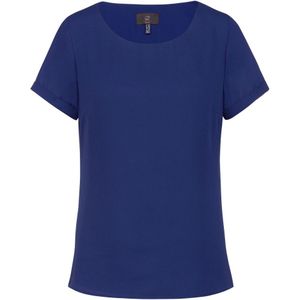 Greiff Dames Blouse Van Chiffon Met Korte Mouw Regular Fit - 6577