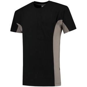 Tricorp T-shirt Bicolor Borstzak 102002 Zwart Turquoise