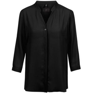 Greiff Dames Blouse Van Chiffon Met Driekwart Mouw Regular Fit - 6586