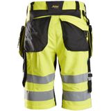 Snickers 6933 FlexiWork, High-Vis Korte Broek+ met Holsterzakken Klasse 1 - High-Vis Geel/Zwart