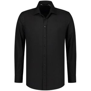 L&S Stretch Poly-Cotton Mix Poplin Shirt Long Sleeves For Him LEM3925